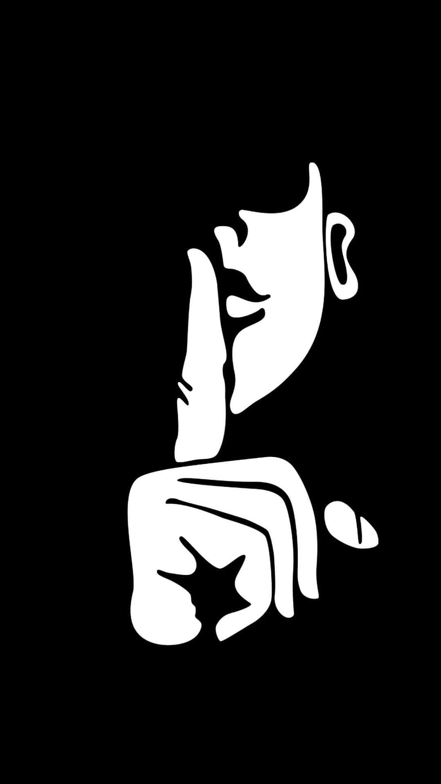 Minimalist Black and White Silhouette of a Man in Deep Thought, Whatsapp D.p, Black And White, whatsapp dp HD phone wallpaper