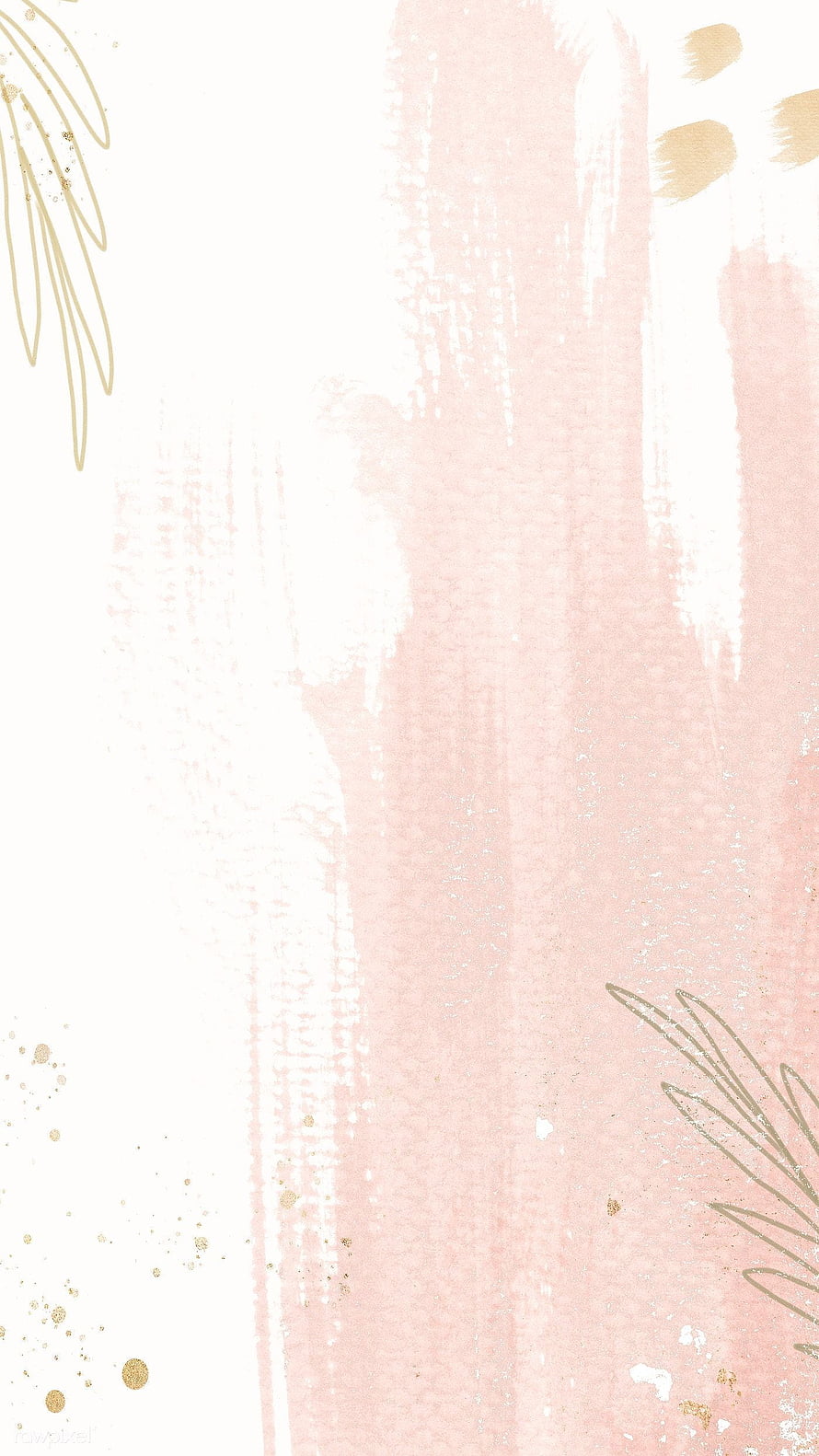 Elegant Pink Watercolor Abstract Wallpaper with Gold Leaf Accents HD phone wallpaper