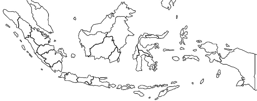 Blank Outline Map of Indonesia with Provincial Borders for Educational Use HD wallpaper