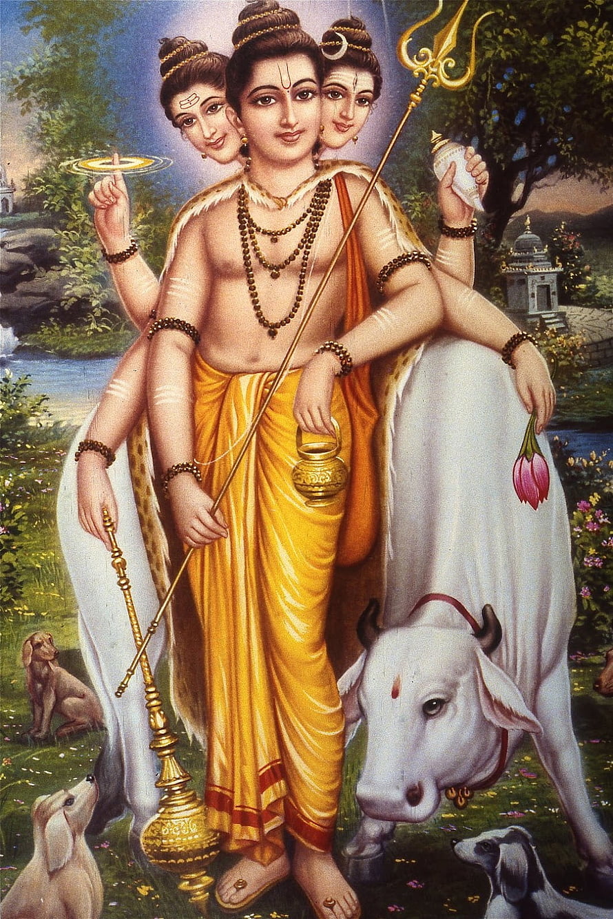 Lord Shiva Trimbarta with Nandi Bull, Trishul, and Sacred River Ganges HD phone wallpaper