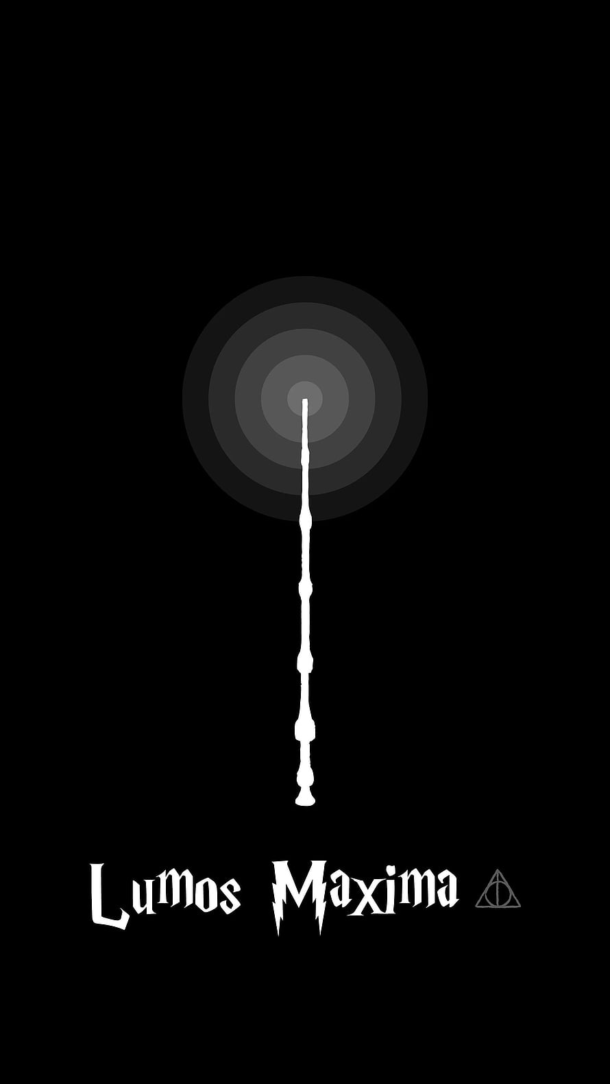 Harry Potter Lumos Maxima Wand with Light Beam on Black Background HD phone wallpaper