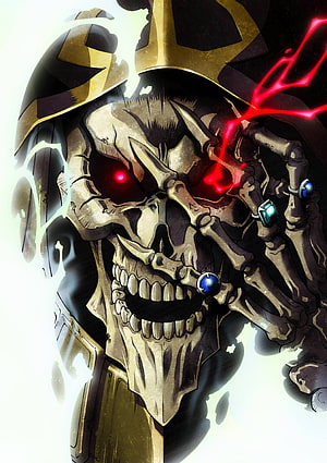 Ainz Ooal Gown Overlord Anime Skeleton King Portrait HD phone wallpaper