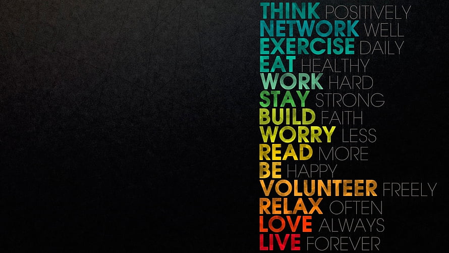 Motivational Life Advice Typography on Dark Textured Background HD wallpaper