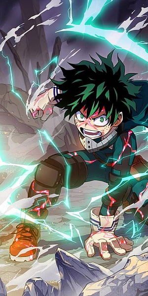 Izuku Midoriya Full Cowl Maximum Output Anime Wallpaper HD phone wallpaper
