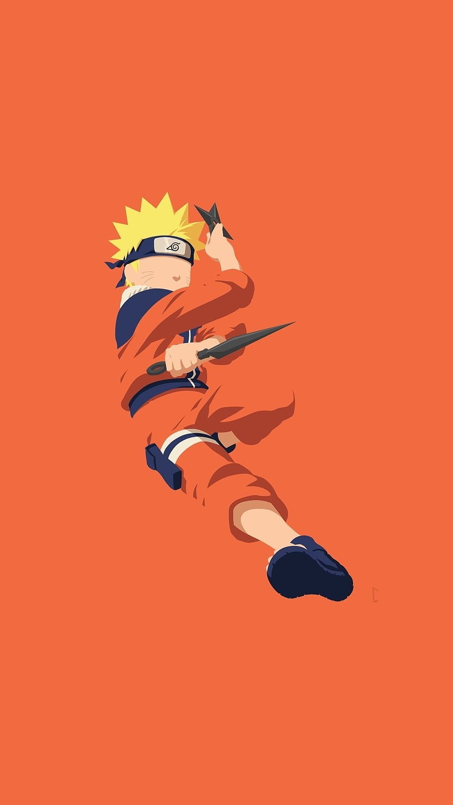 Naruto Uzumaki Throwing Kunai Anime Character Illustration HD phone wallpaper