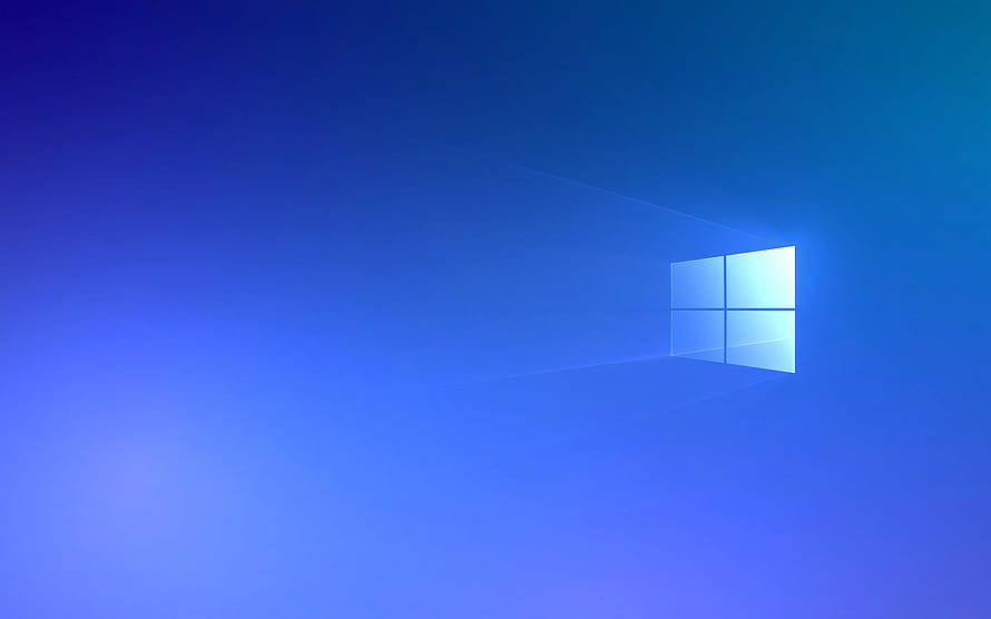 Windows 10 Default Blue Gradient Wallpaper with Glowing Window Logo HD wallpaper