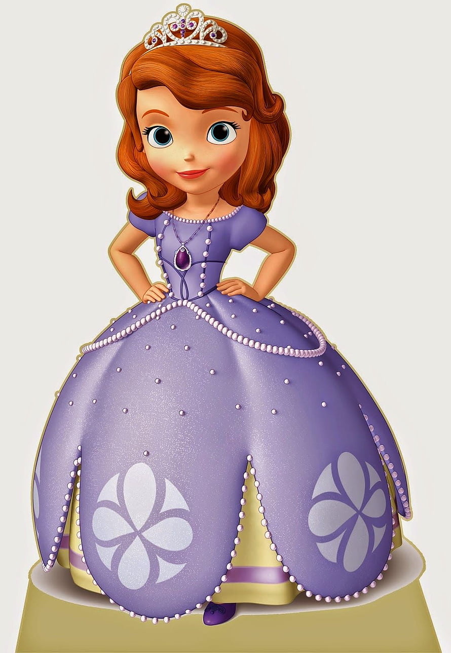 Sofia the First Princess in Lavender Gown with Tiara and Pearl Necklace HD phone wallpaper