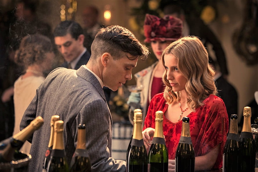 Cillian Murphy and Anne-Marie Duff in a 1920s speakeasy scene from Peaky Blinders HD wallpaper