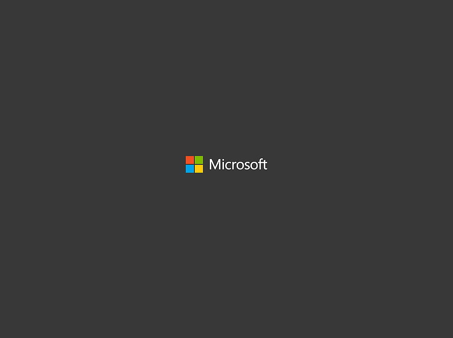 Minimalist Microsoft Logo on Dark Gray Background HD wallpaper