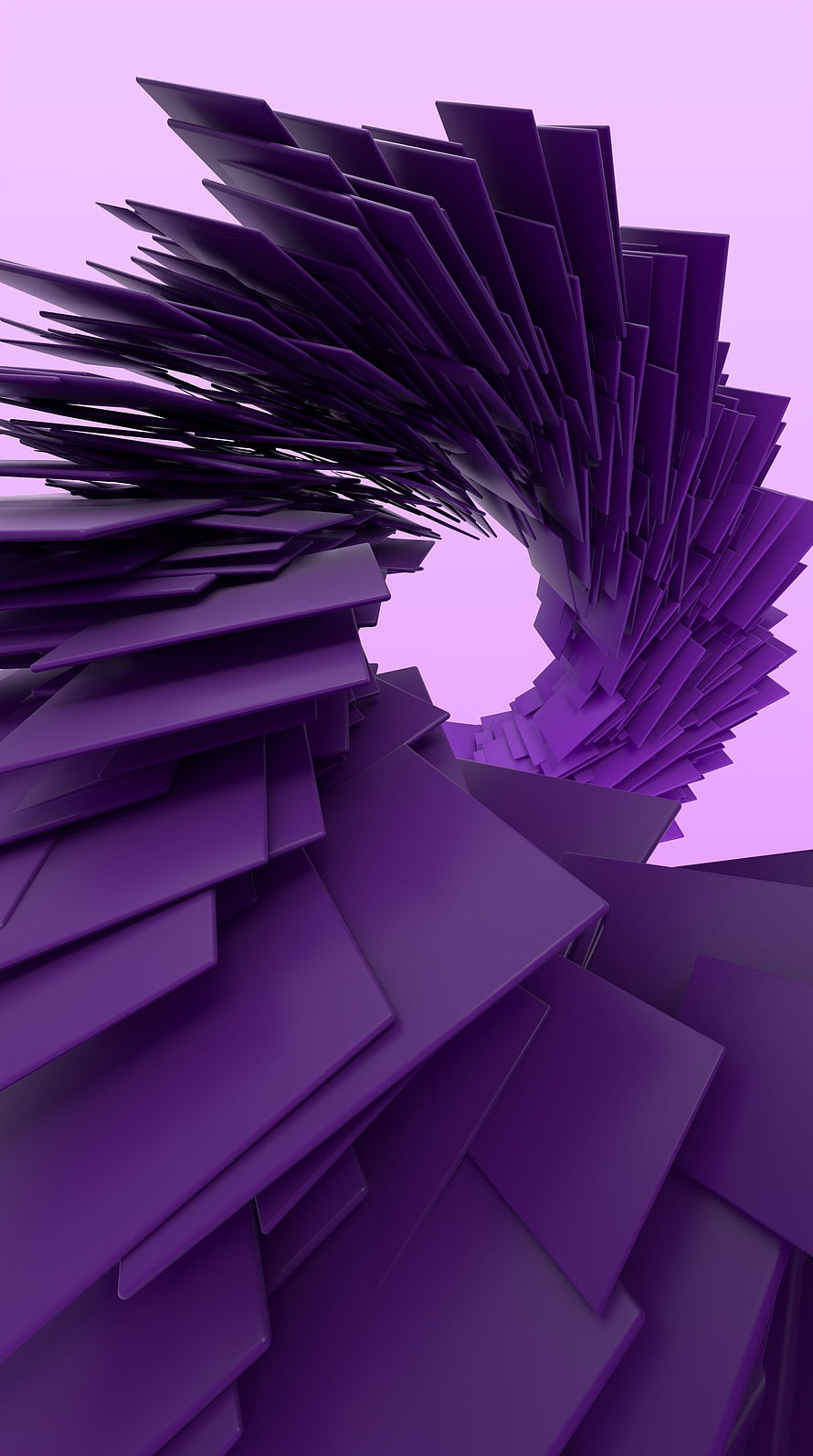 Abstract Purple Geometric Spiral 3D Render Wallpaper HD phone wallpaper