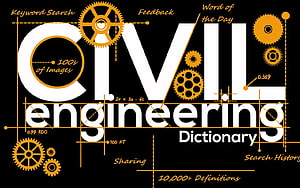 Civil Engineering Dictionary Blueprint Design With Gears And Technical Drawings HD wallpaper