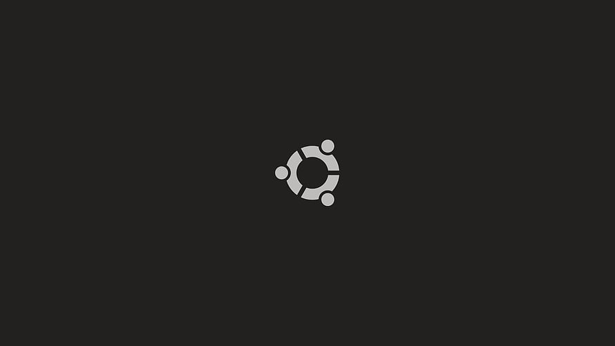 Ubuntu Linux Minimalist Logo on Dark Background HD wallpaper