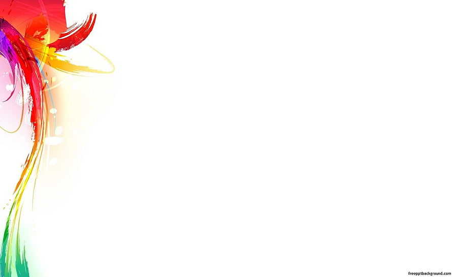 Abstract Colorful Brush Strokes on White Background HD wallpaper