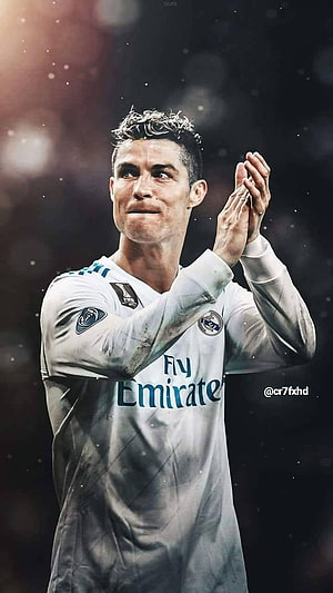 Cristiano Ronaldo in Real Madrid White Kit Clapping Hands HD phone wallpaper