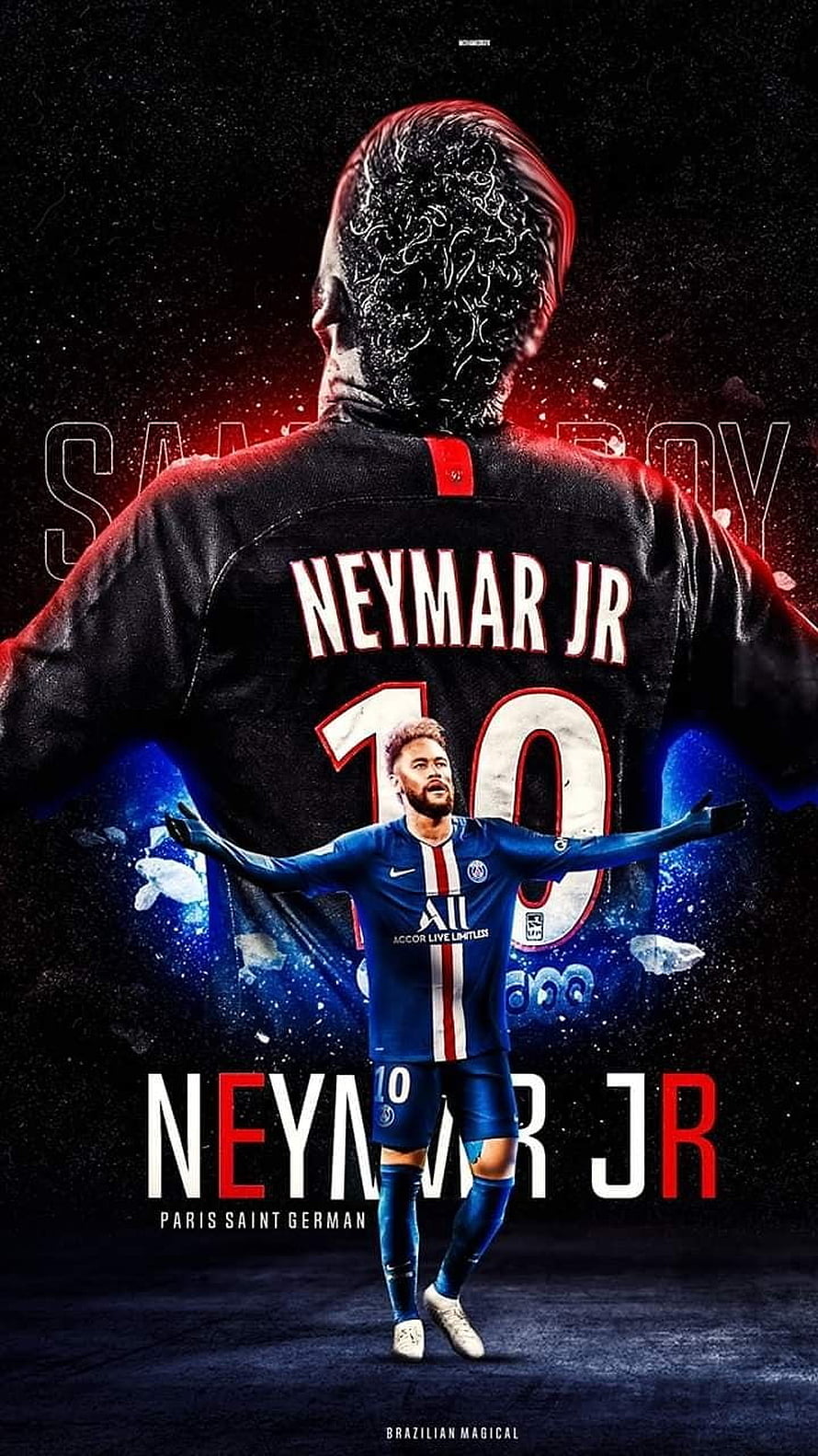 Neymar Jr Paris Saint Germain Soccer Player Celebration Wallpaper HD phone wallpaper