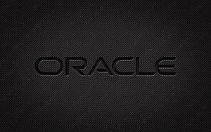 Oracle Carbon Fiber Logo on Dark Textured Background HD wallpaper