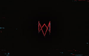 Red Glitch Art Abstract Symbol on Black Background HD wallpaper