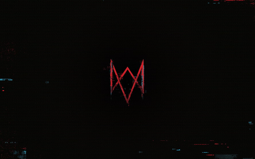 Red Glitch Art Abstract Symbol on Black Background HD wallpaper
