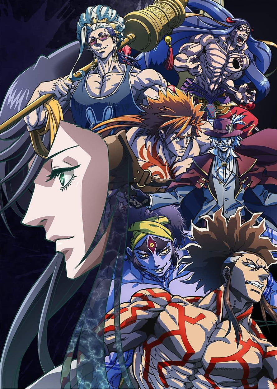 Record of Ragnarok Anime Character Group Portrait with Muscular Warriors and Mythical Figures HD phone wallpaper
