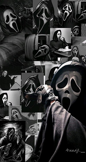 Ghostface Scream Horror Movie Collage Wallpaper HD phone wallpaper
