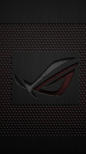 Asus ROG Gaming Phone Black Mesh Texture with Red Accent Logo HD phone wallpaper