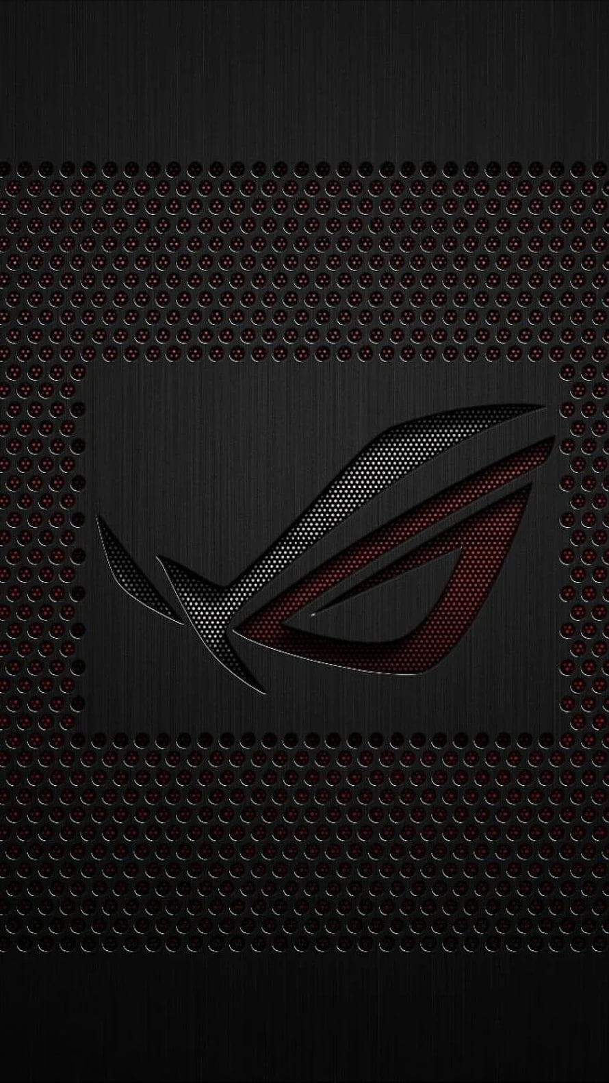 Asus ROG Gaming Phone Black Mesh Texture with Red Accent Logo HD phone wallpaper