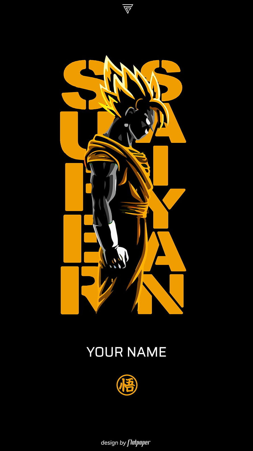 Super Saiyan Goku Minimalist Anime Wallpaper Black and Gold HD phone wallpaper
