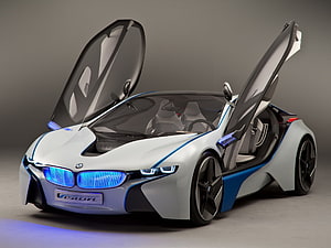 BMW Vision EfficientDynamics Concept Car with Open Butterfly Doors HD wallpaper