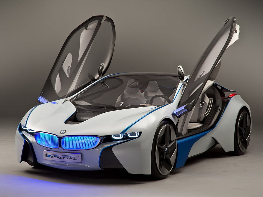 BMW Vision EfficientDynamics Concept Car with Open Butterfly Doors HD wallpaper