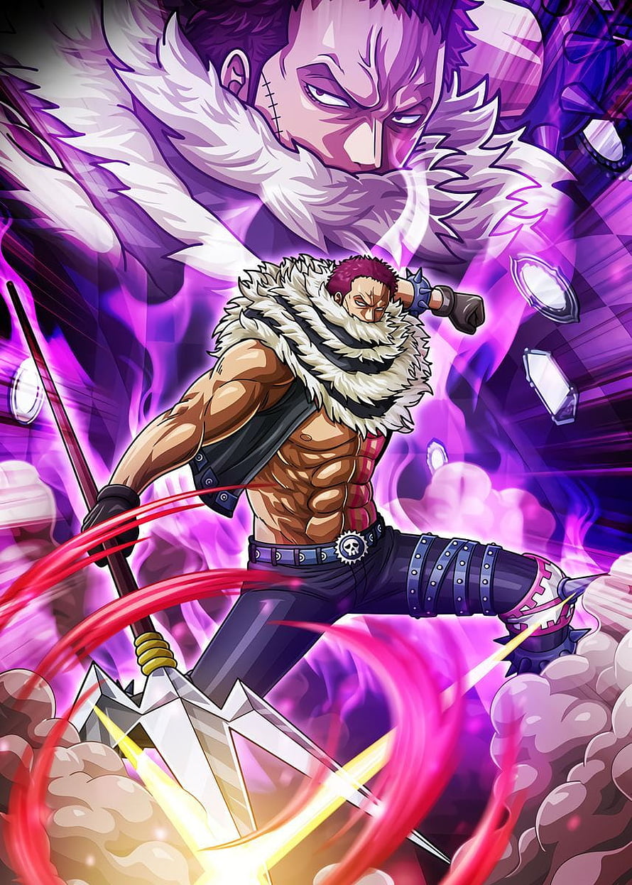 Charlotte Katakuri Battle Artwork from One Piece Anime Series HD phone wallpaper