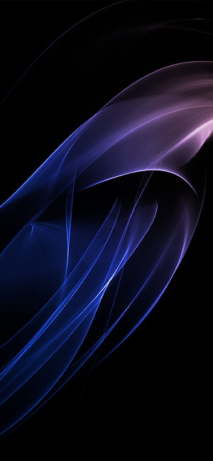 Abstract Flowing Ribbons in Blue and Purple on Black Background HD phone wallpaper