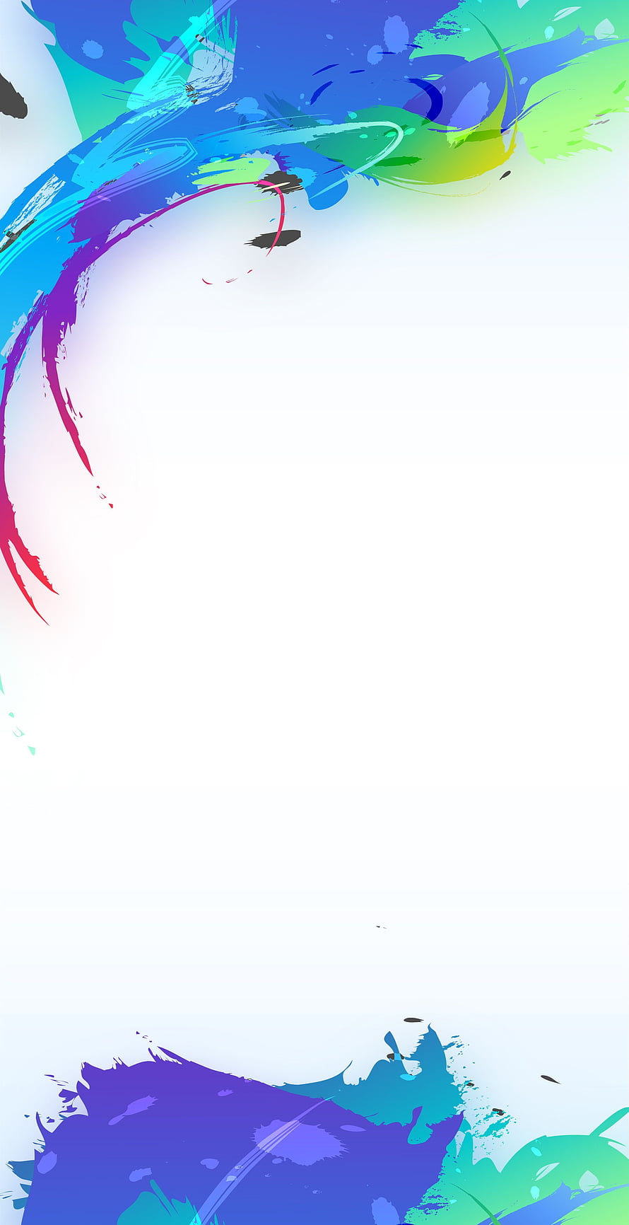 Abstract Colorful Brush Stroke Art Background With Vibrant Blue Purple And Green Splashes On White Canvas HD phone wallpaper
