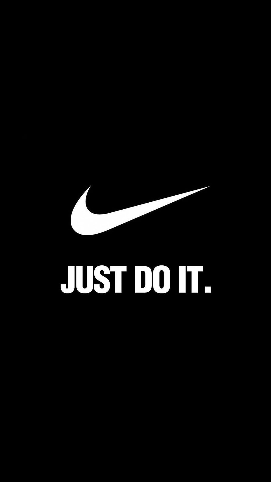 Nike Swoosh Logo with Just Do It Slogan on Black Background HD phone wallpaper