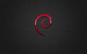 Kali Linux Red Spiral Logo on Dark Textured Background HD wallpaper