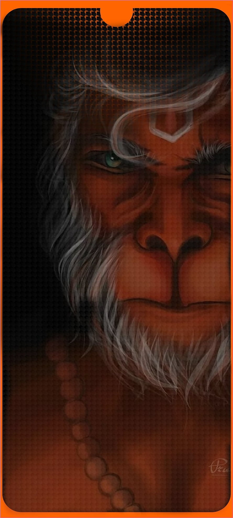 Portrait of Hanuman with white beard and tilak mark, Hanuman, jaw, art, hindu, god HD phone wallpaper