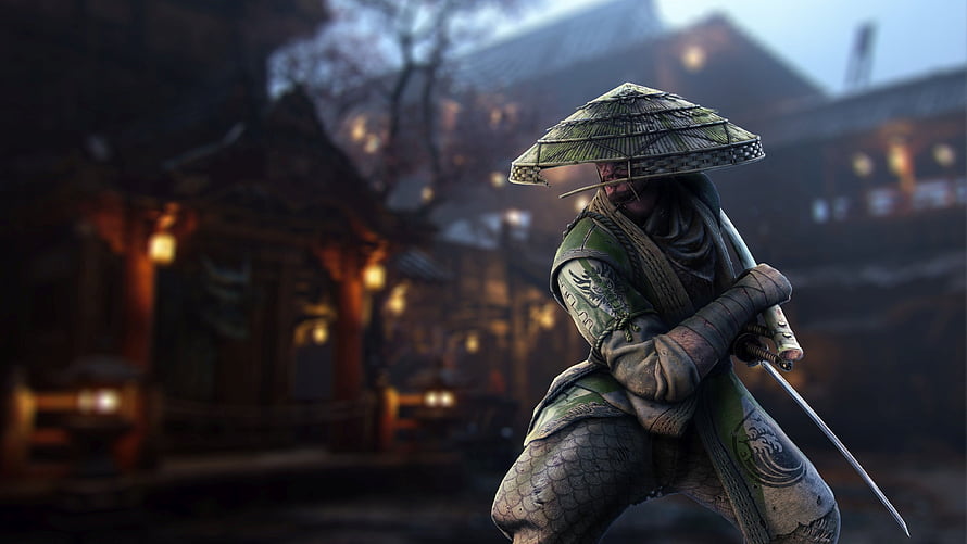Ghost of Tsushima Jin Sakai Samurai Warrior in Green Armor with Katana HD wallpaper