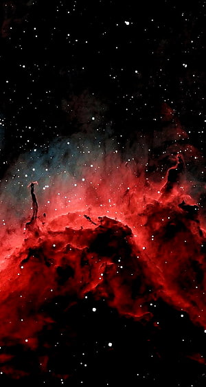 Vibrant Red Nebula and Starfield in Deep Space HD phone wallpaper