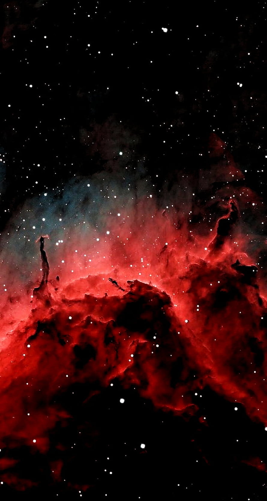 Vibrant Red Nebula and Starfield in Deep Space HD phone wallpaper