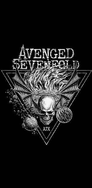 Avenged Sevenfold A7X Skull and Wings Emblem on Black Background HD phone wallpaper