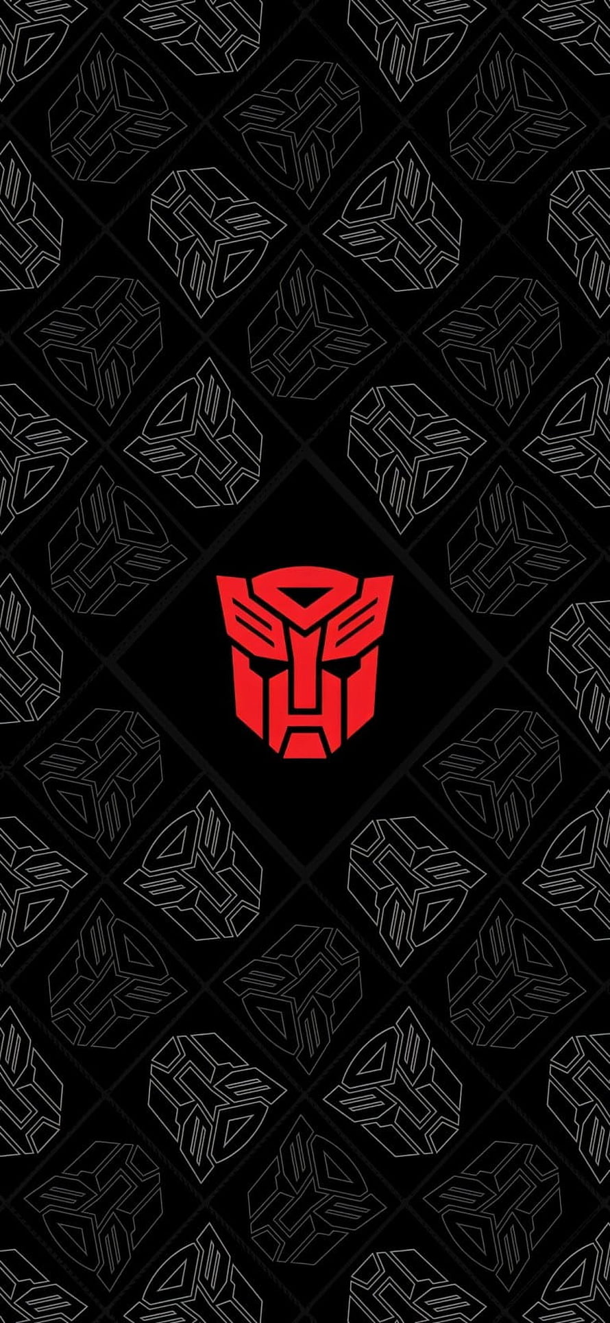 Transformers Autobot Emblem on Black Geometric Pattern Background HD phone wallpaper