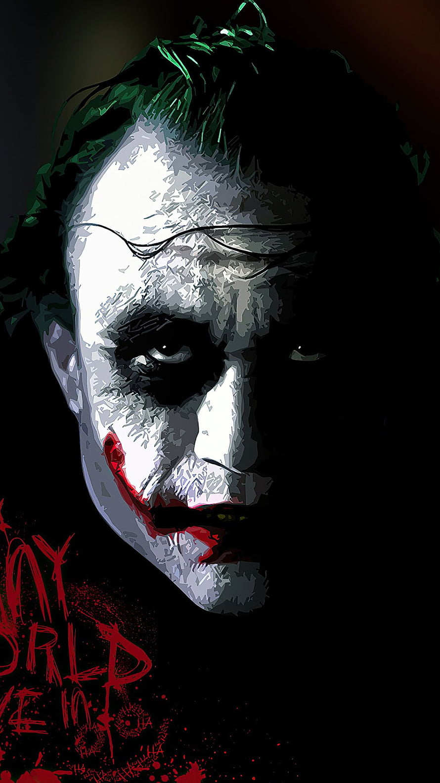 Joker Character Portrait With White Face Paint And Green Hair HD phone wallpaper