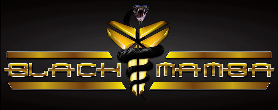Black Mamba Logo Design Featuring Golden Caduceus and Snake Emblem HD wallpaper