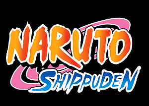 Naruto Shippuden Official Logo with Vibrant Orange and Blue Lettering on Black Background HD wallpaper