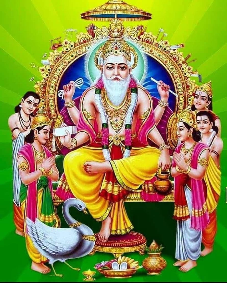 Brihaspati Hindu God of Wisdom and Guru of Devas with Swan Vahana HD phone wallpaper