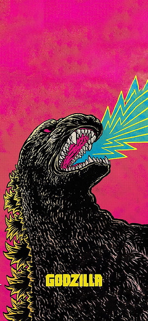 Godzilla Atomic Breath Retro Pop Art Style Wallpaper HD phone wallpaper
