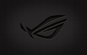 Asus ROG Eye Logo on Dark Carbon Fiber Texture Background HD wallpaper