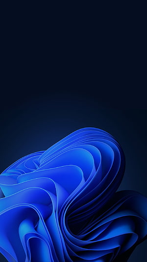 Abstract Blue Swirls Wallpaper - Smooth Curved Shapes on Dark Background HD phone wallpaper