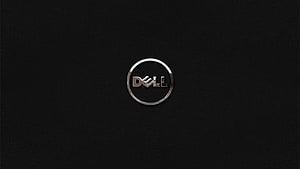 Sleek Silver Dell Logo Emblem on Dark Textured Background HD wallpaper