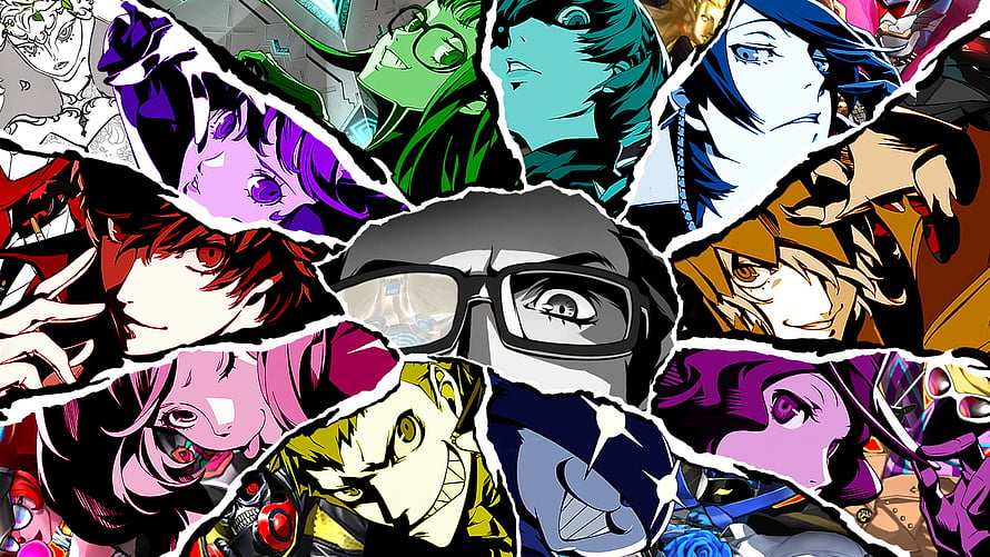 Persona 5 Royal Character Collage with Torn Paper Aesthetic and Vibrant Anime Art Style HD wallpaper