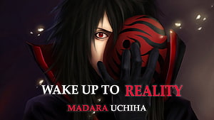 Madara Uchiha Anime Character Holding Red Mask with Sharingan Eye HD wallpaper